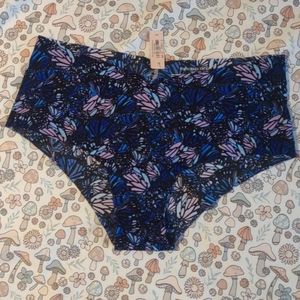 Victoria's Secret panties cheeky size large butterfly wing blue black purple NWT